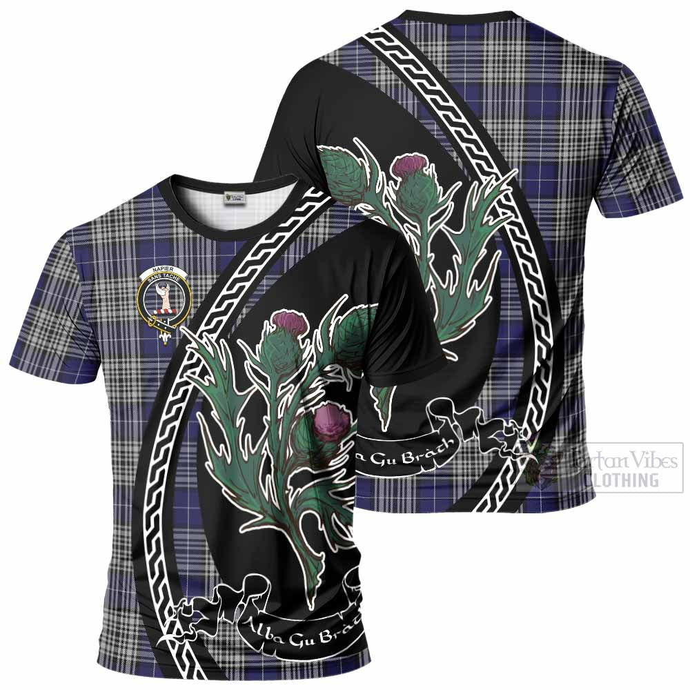 Napier Family Crest Tartan T-Shirt Alba Thistle Inspired - Tartan Vibes Clothing