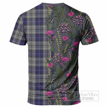 Napier Family Crest Tartan T-Shirt Scottish Thistle Flower Pattern Half Style - Tartan Vibes Clothing