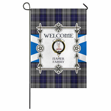 Napier Family Crest Tartan Welcome Garden Flag Saltire Harmony Style