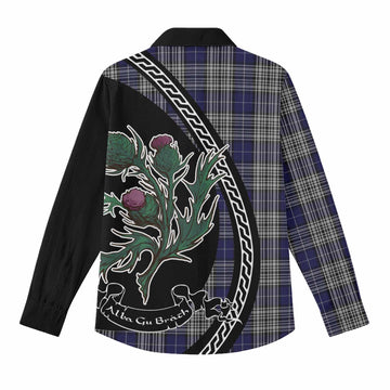 Napier Family Crest Tartan Women Casual Shirt Alba Thistle Inspired - Tartan Vibes Clothing