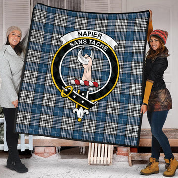 Napier Modern Tartan Quilt with Family Crest