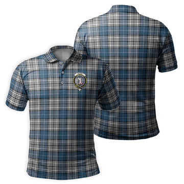 Napier Modern Tartan Men's Polo Shirt with Family Crest