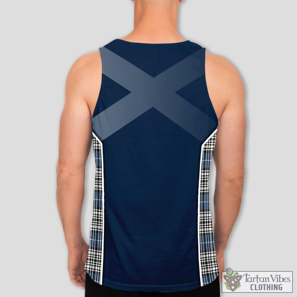 Tartan Vibes Clothing Napier Modern Tartan Men's Tanks Top with Family Crest and Scottish Thistle Vibes Sport Style