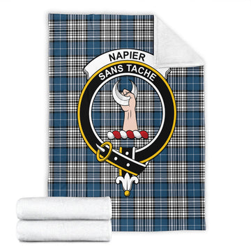 Napier Modern Tartan Blanket with Family Crest