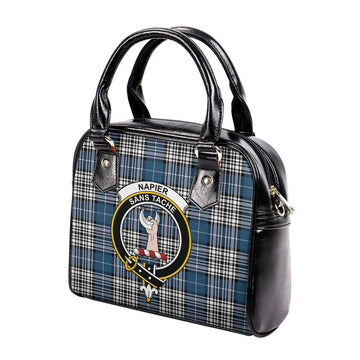 Napier Modern Tartan Shoulder Handbags with Family Crest