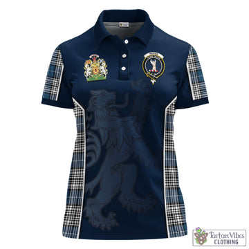 Napier Modern Tartan Women's Polo Shirt with Family Crest and Lion Rampant Vibes Sport Style