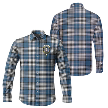 Napier Modern Tartan Long Sleeve Button Up Shirt with Family Crest