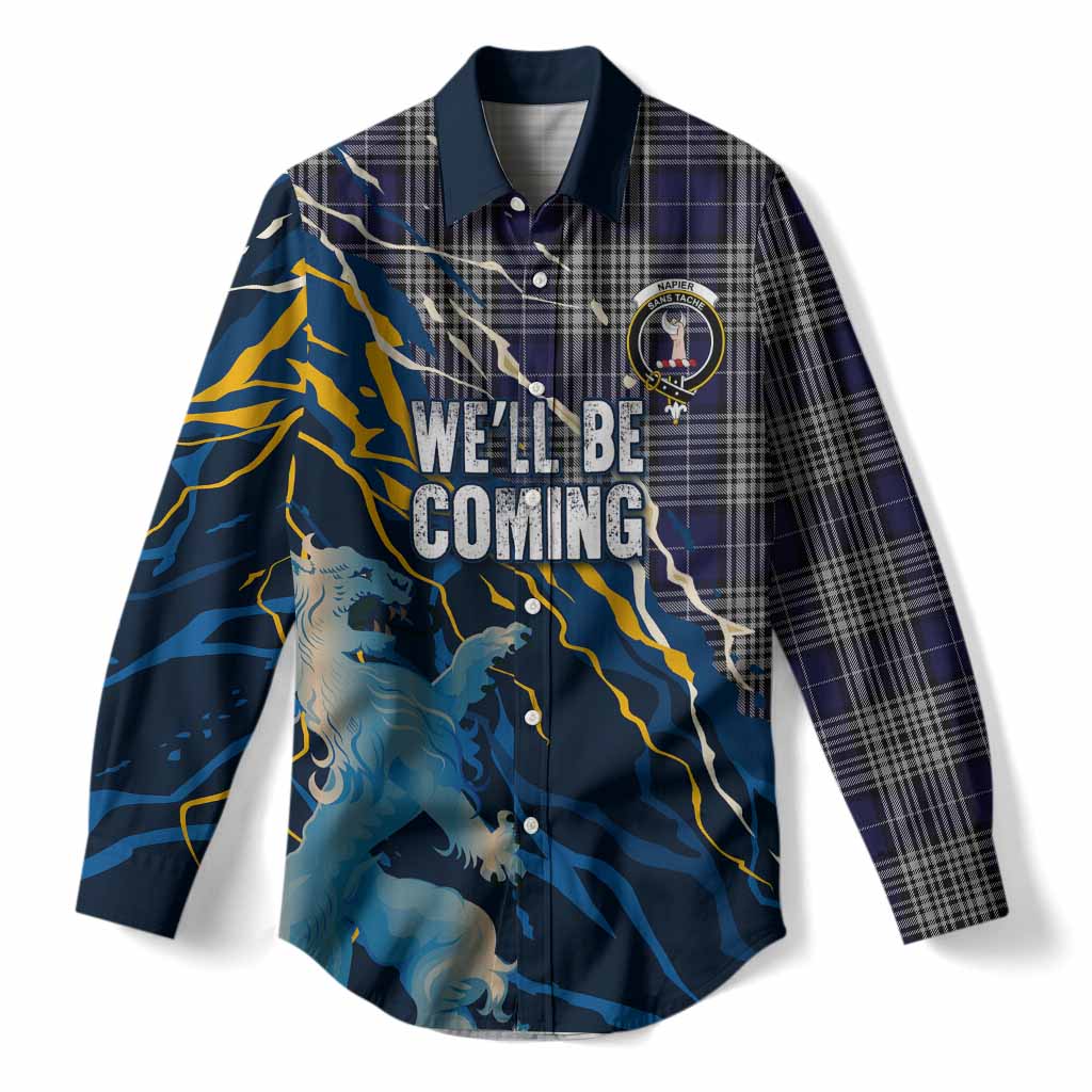 Napier Scotland Tartan Women Casual Shirt WC2026 Football - We'll Be Coming