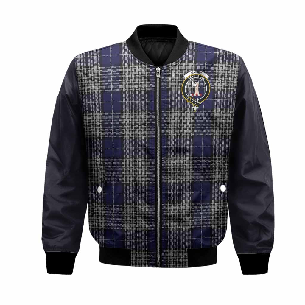 Napier Tartan Accent Bomber Jacket with Family Crest