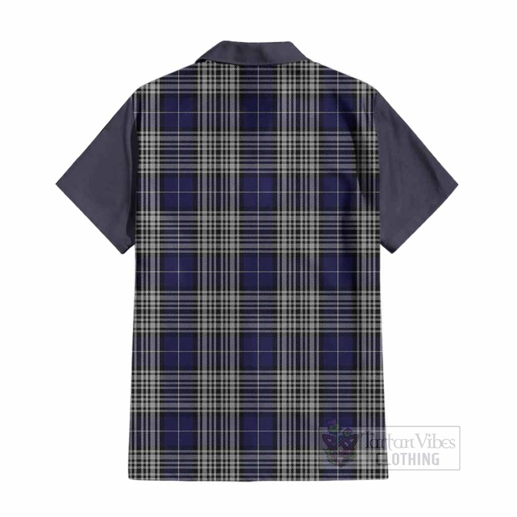 Napier Tartan Accent Cotton Hawaiian Shirt with Family Crest