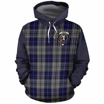 Napier Tartan Accent Cotton Hoodie with Family Crest