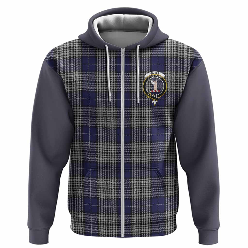 Napier Tartan Accent Hoodie with Family Crest