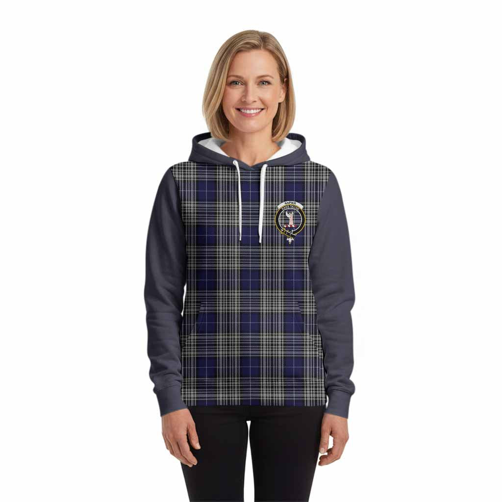 Napier Tartan Accent Hoodie with Family Crest