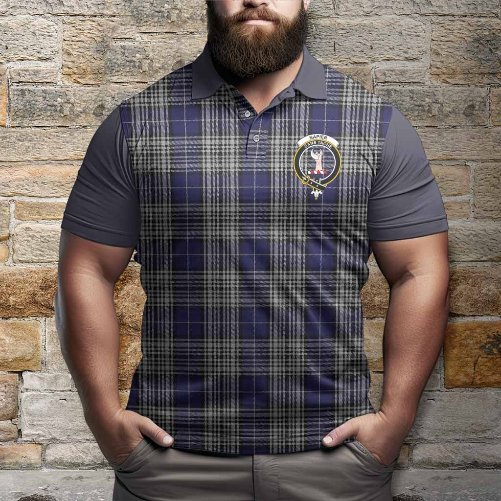 Napier Tartan Accent Polo Shirt with Family Crest