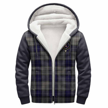 Napier Tartan Accent Sherpa Hoodie with Family Crest