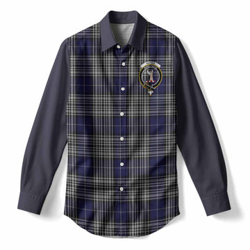 Napier Tartan Accent Women Casual Shirt with Family Crest