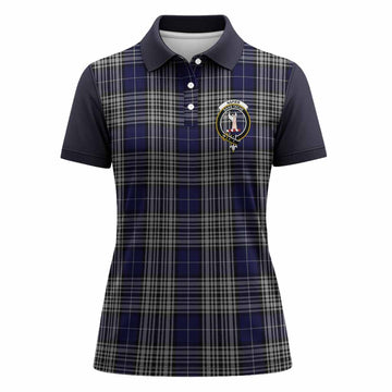 Napier Tartan Accent Women Polo Shirt with Family Crest