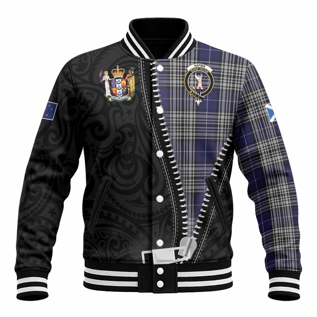 Napier Tartan Baseball Jacket New Zealand Pattern Unique Zipper Stylized
