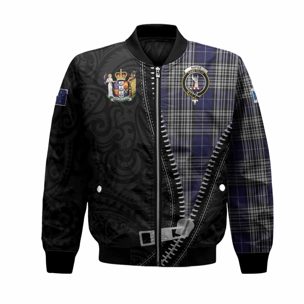 Napier Tartan Bomber Jacket New Zealand Pattern Unique Zipper Stylized