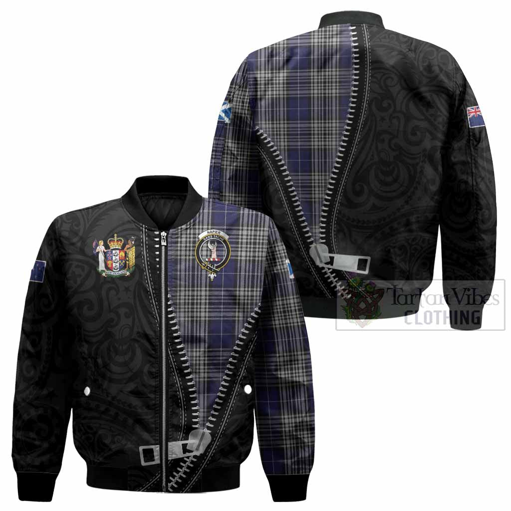 Napier Tartan Bomber Jacket New Zealand Pattern Unique Zipper Stylized