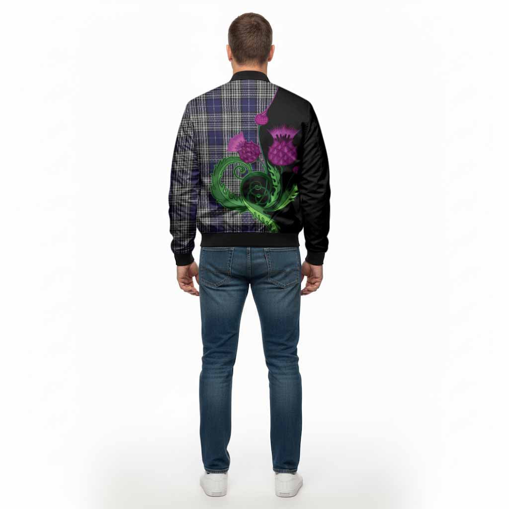 Napier Tartan Bomber Jacket Traditional Scottish Thistle
