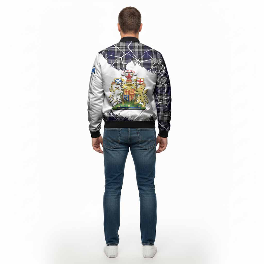 Napier Tartan Bomber Jacket with Family Crest and Lion Rampant Grunge Style