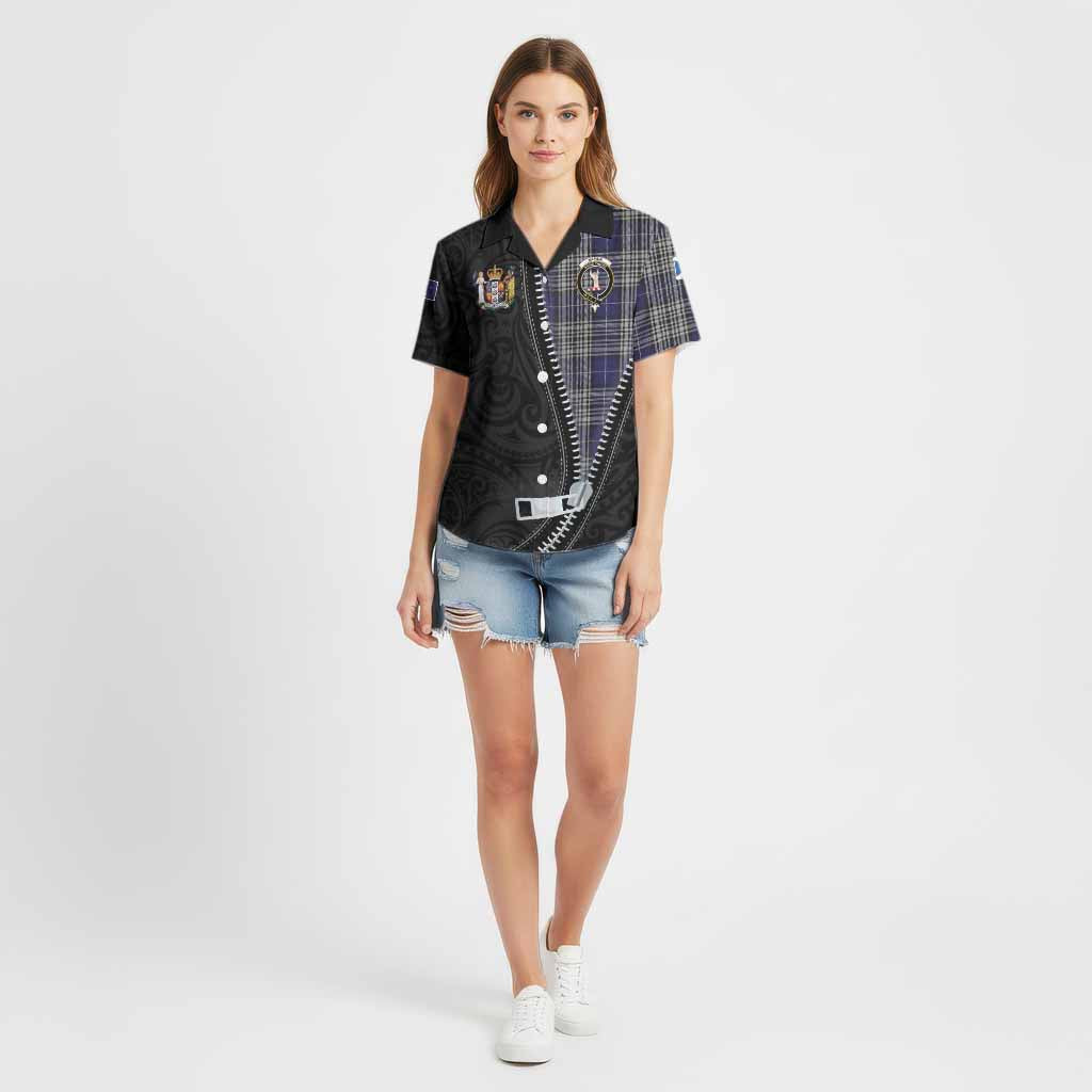 Napier Tartan Cotton Hawaiian Shirt New Zealand Pattern Unique Zipper Stylized