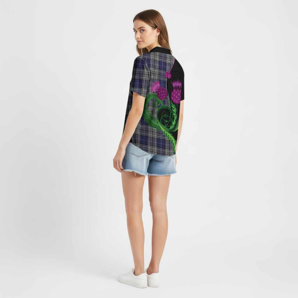 Napier Tartan Cotton Hawaiian Shirt Traditional Scottish Thistle