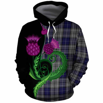 Napier Tartan Cotton Hoodie Traditional Scottish Thistle