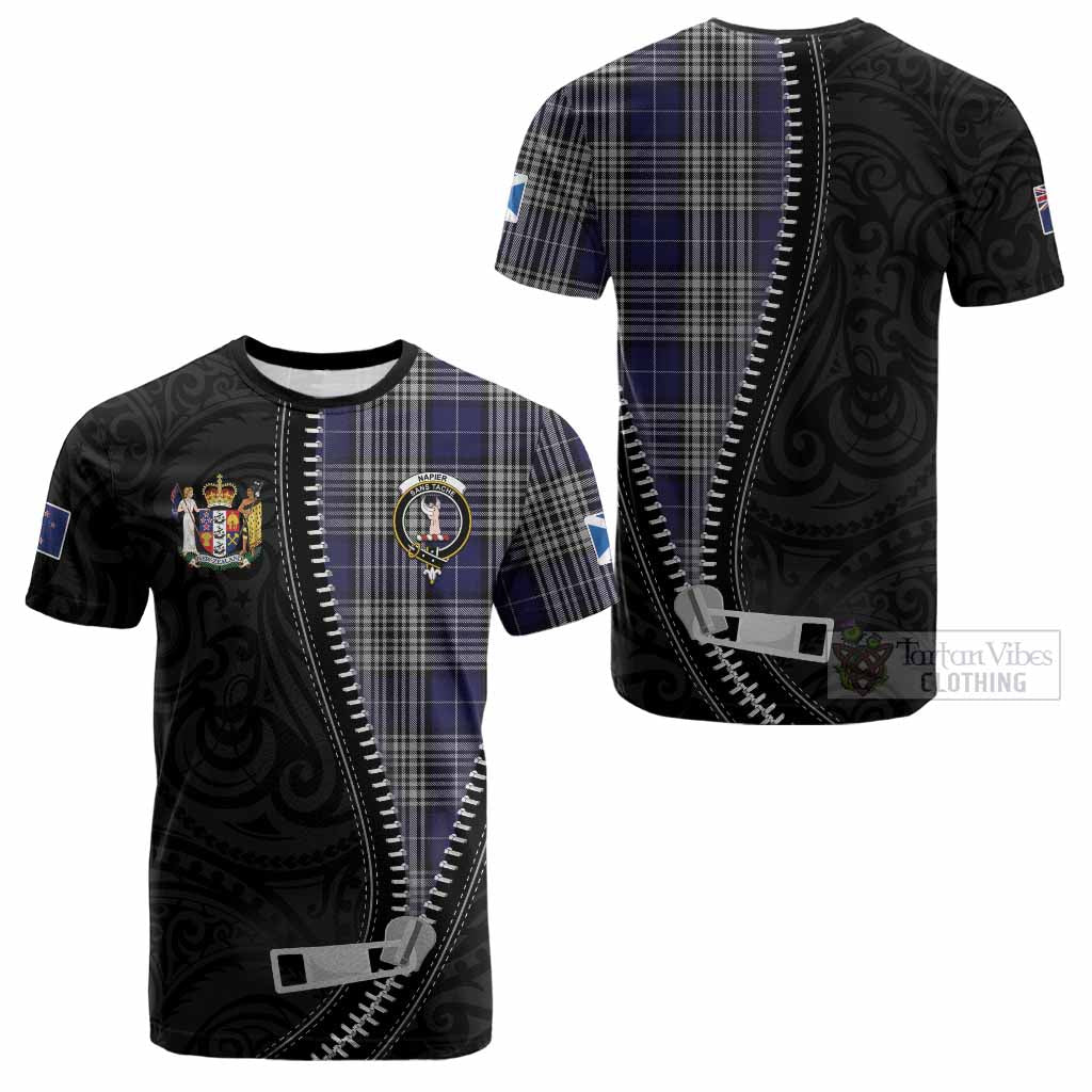 Napier Tartan Cotton T-shirt New Zealand Pattern Unique Zipper Stylized