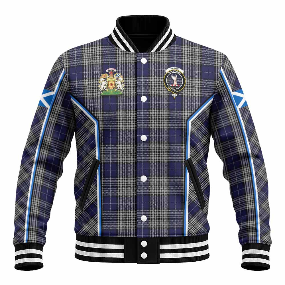 Napier Tartan Crest Baseball Jacket Scotland Coat of Arm Flag Style - Tartan Vibes Clothing
