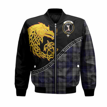 Napier Tartan Crest Bomber Jacket Legendary Dragon Knot Half Style