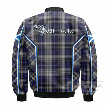 Napier Tartan Crest Bomber Jacket Scotland Coat of Arm Flag Style