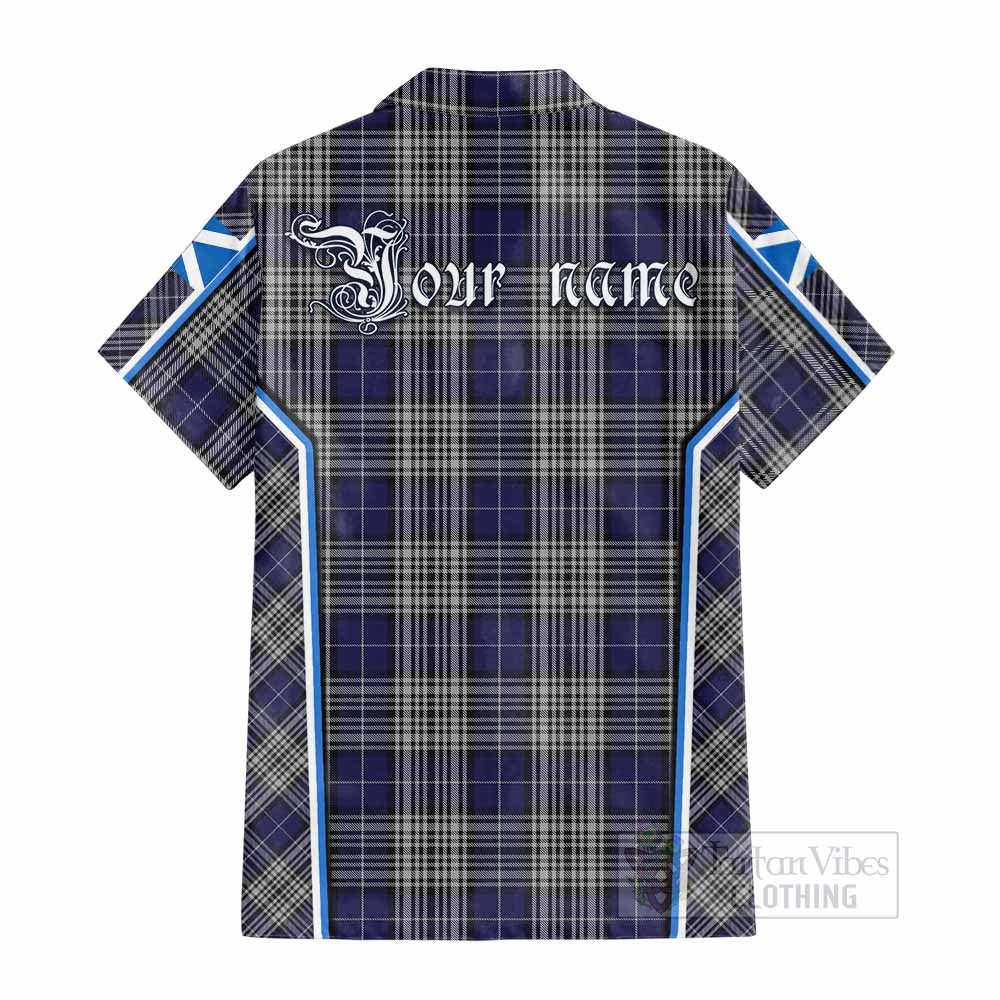 Napier Tartan Crest Cotton Hawaiian Shirt Scotland Coat of Arm Flag Style - Tartan Vibes Clothing