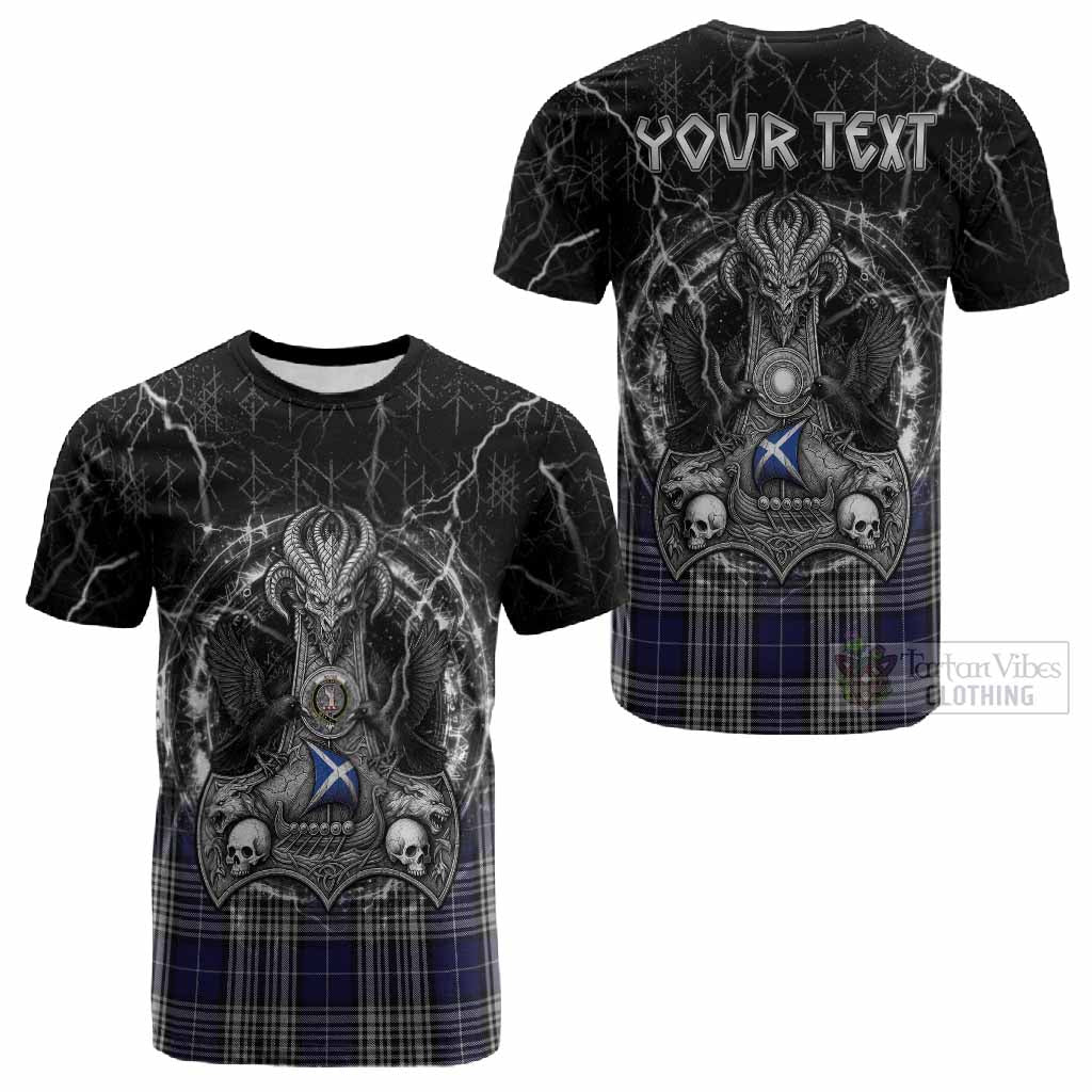 Napier Tartan Crest Cotton T-shirt Celtic Odin's Raven Legacy