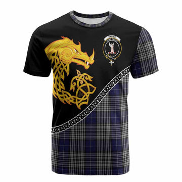 Napier Tartan Crest Cotton T-shirt Legendary Dragon Knot Half Style