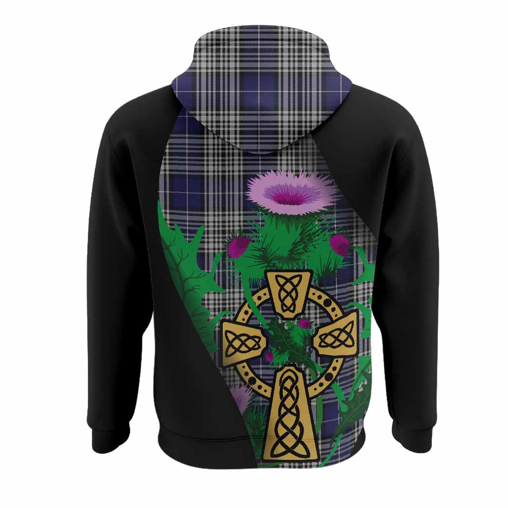 Napier Tartan Crest Hoodie Celtic Cross Thistle Flowers