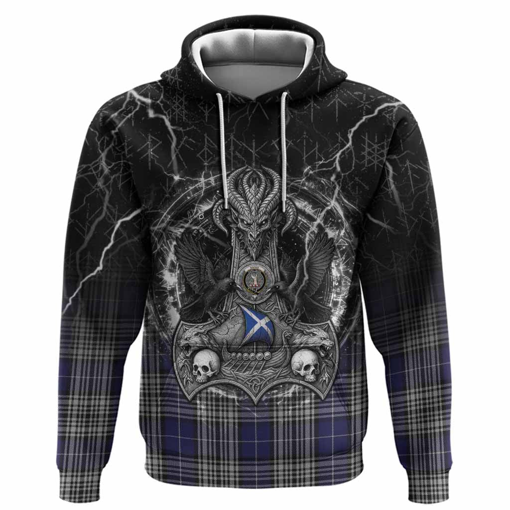 Napier Tartan Crest Hoodie Celtic Odin's Raven Legacy