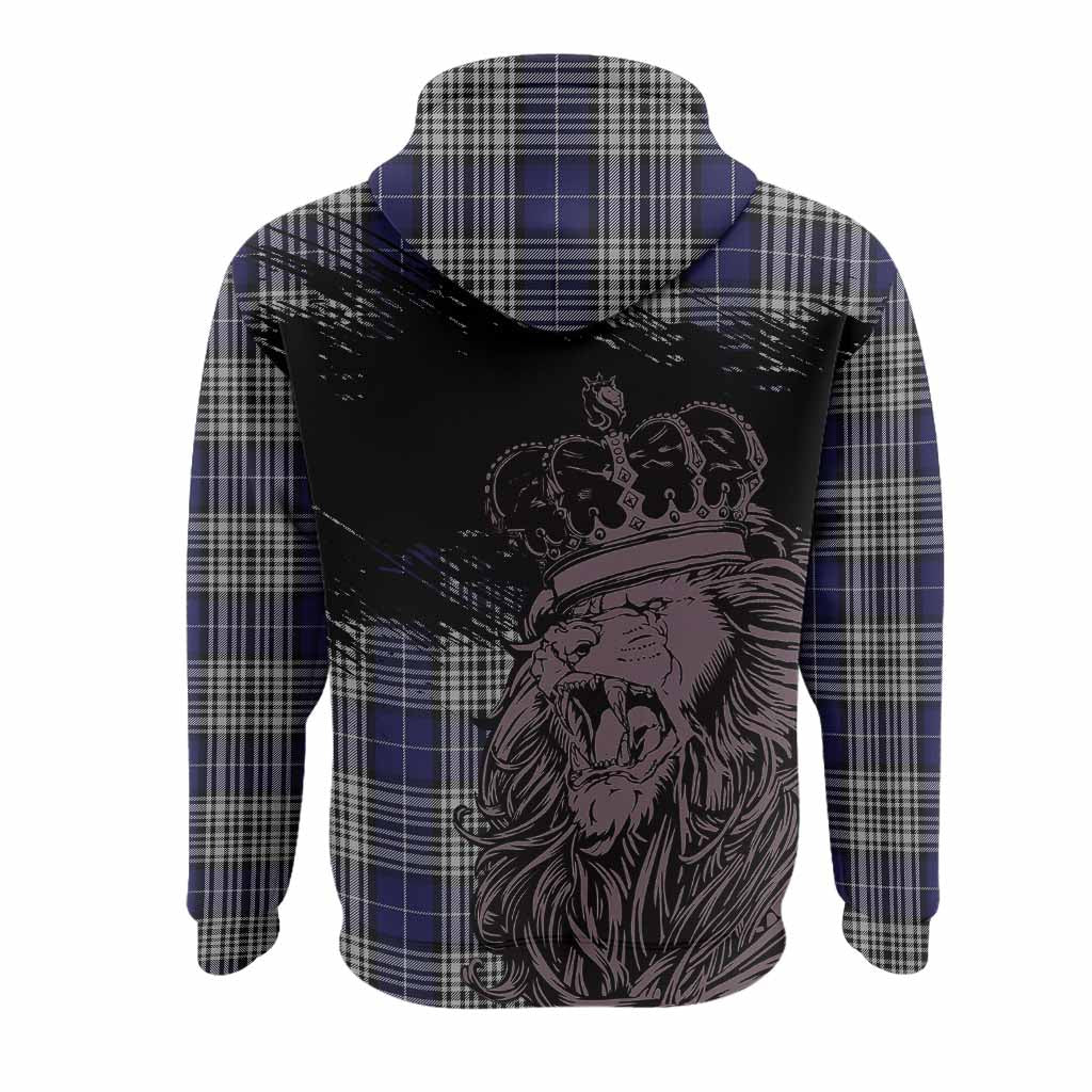 Napier Tartan Crest Hoodie Crowned Lion Heritage Style