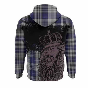 Napier Tartan Crest Hoodie Crowned Lion Heritage Style