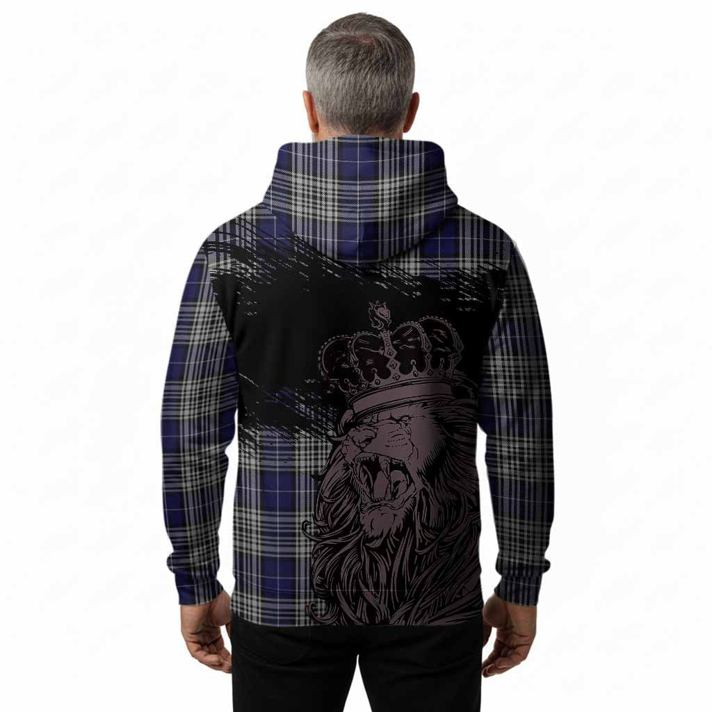 Napier Tartan Crest Hoodie Crowned Lion Heritage Style