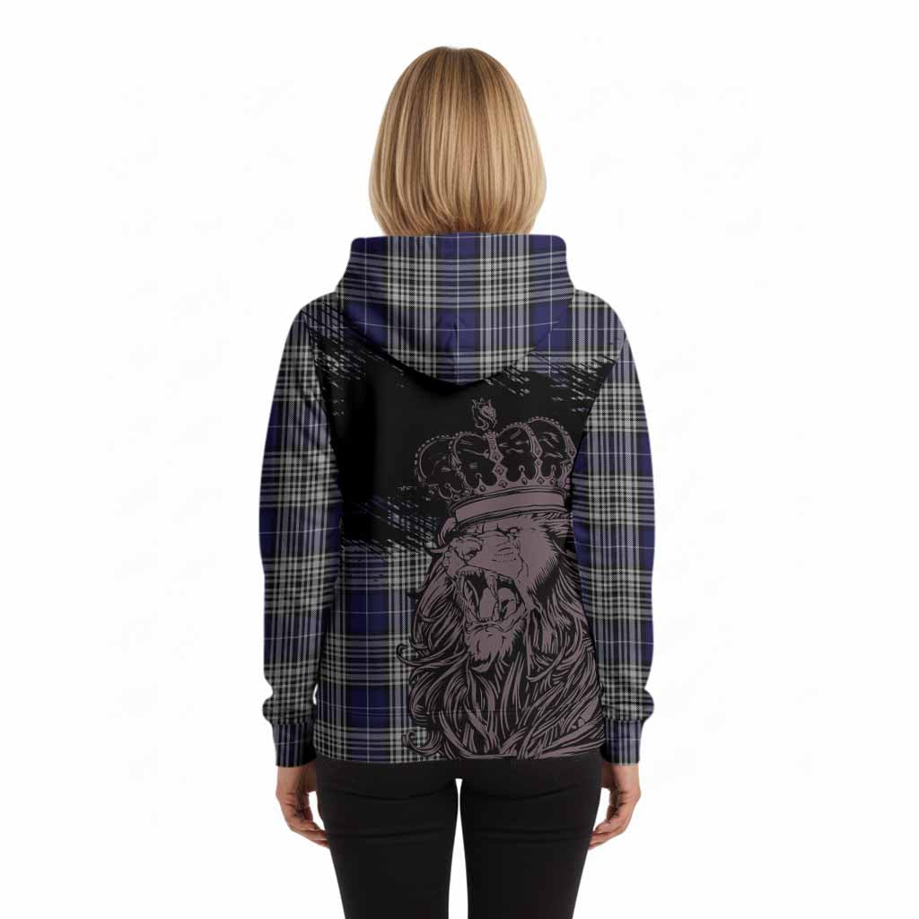 Napier Tartan Crest Hoodie Crowned Lion Heritage Style