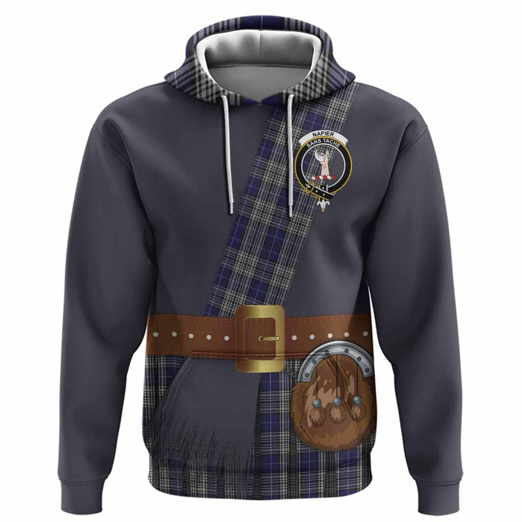 Napier Tartan Crest Hoodie Kilt Costume Style