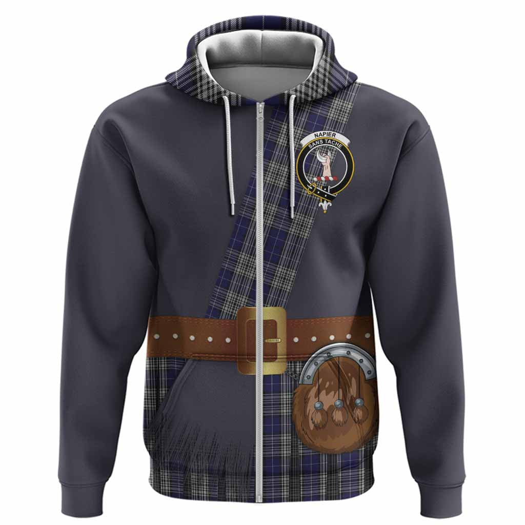 Napier Tartan Crest Hoodie Kilt Costume Style