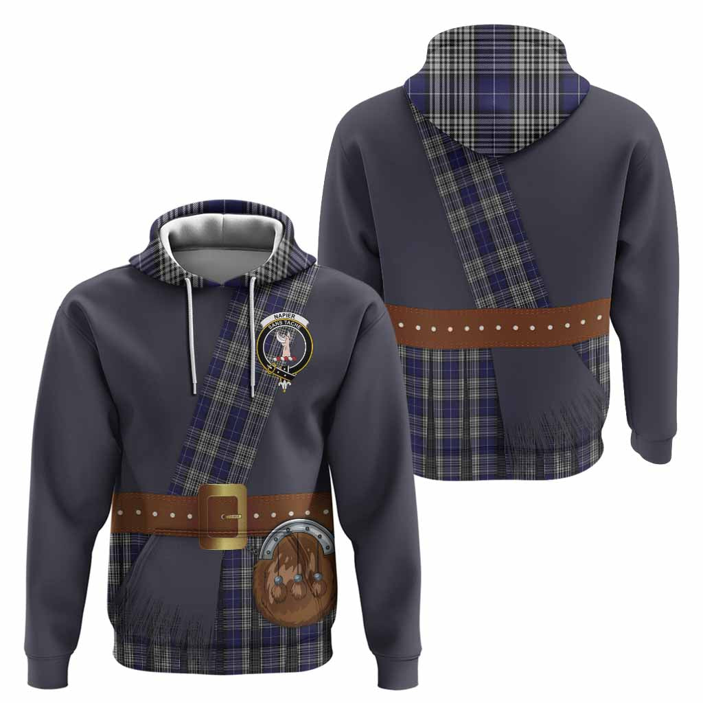 Napier Tartan Crest Hoodie Kilt Costume Style