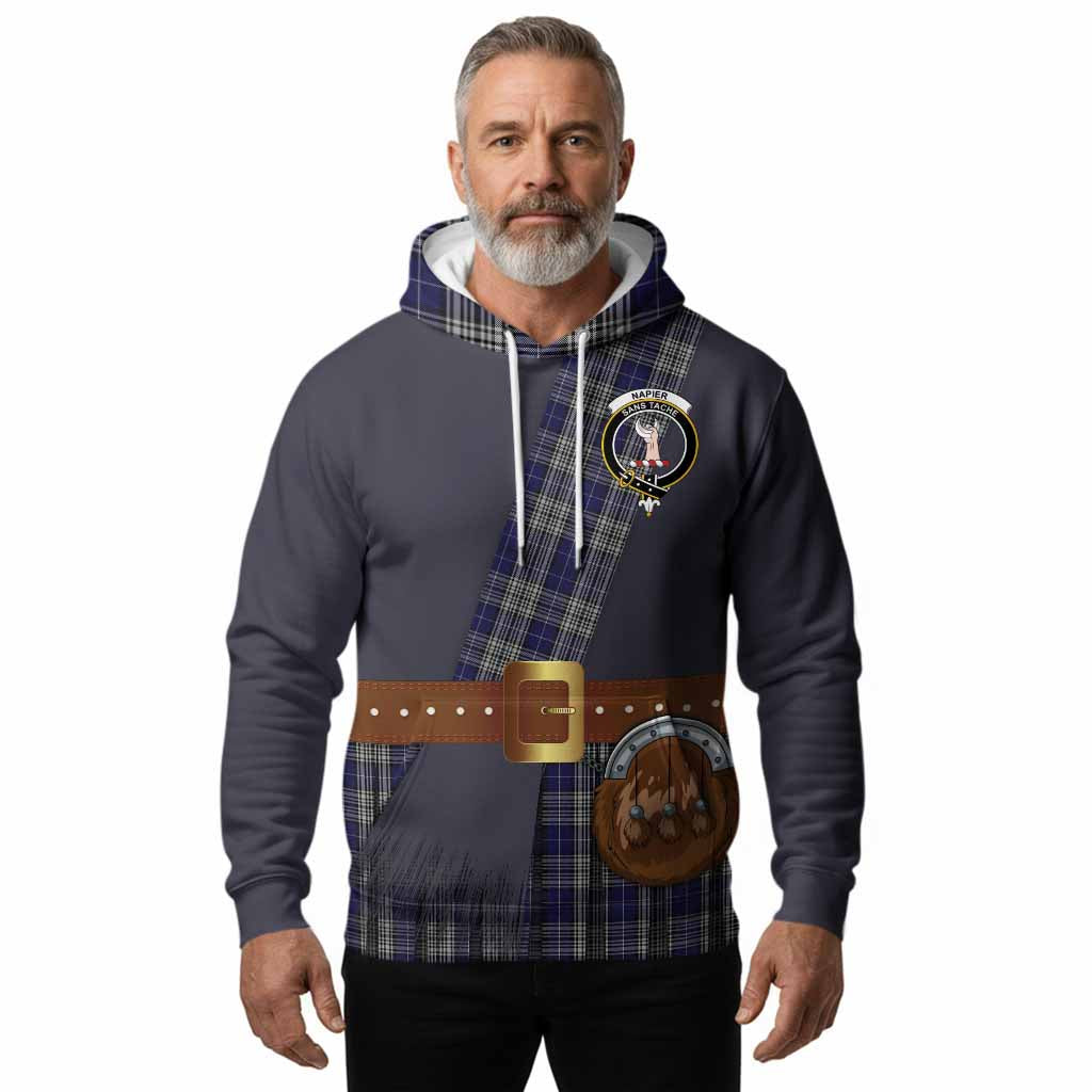 Napier Tartan Crest Hoodie Kilt Costume Style
