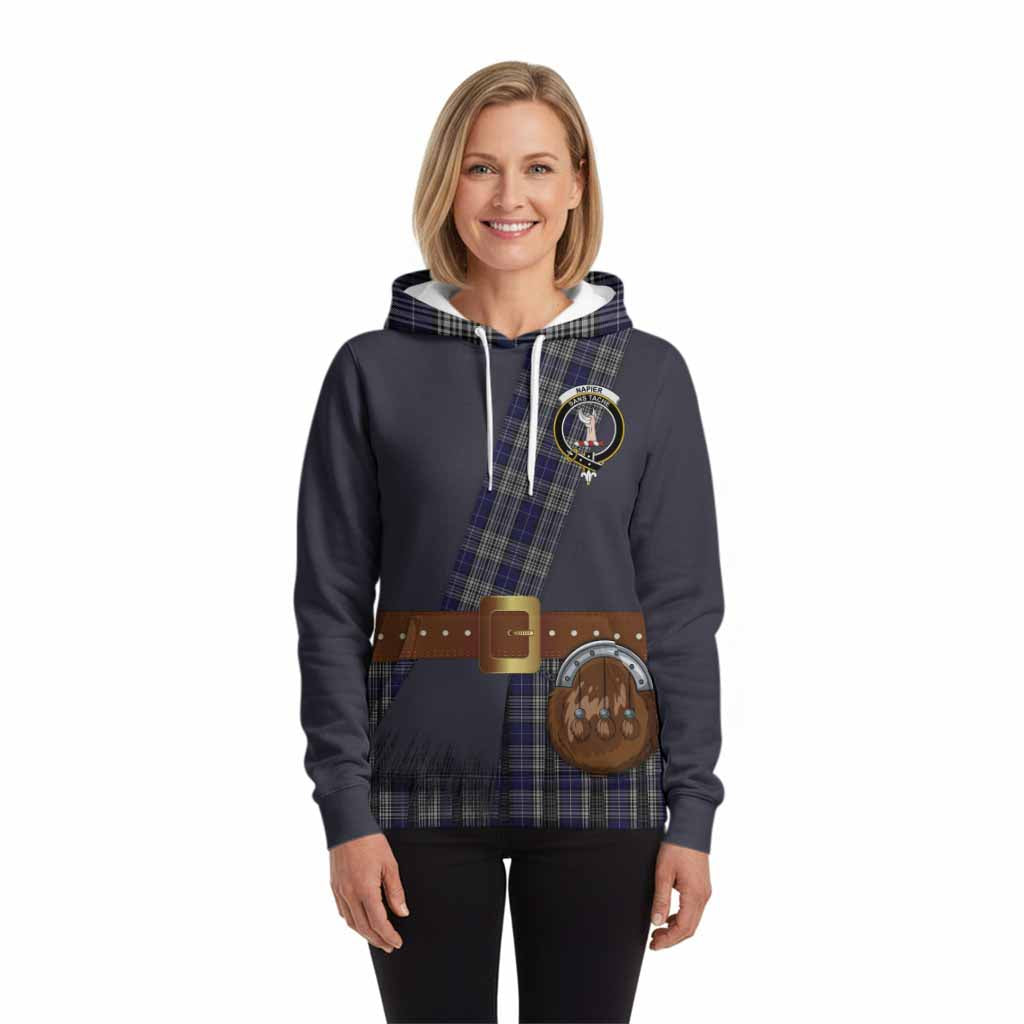 Napier Tartan Crest Hoodie Kilt Costume Style