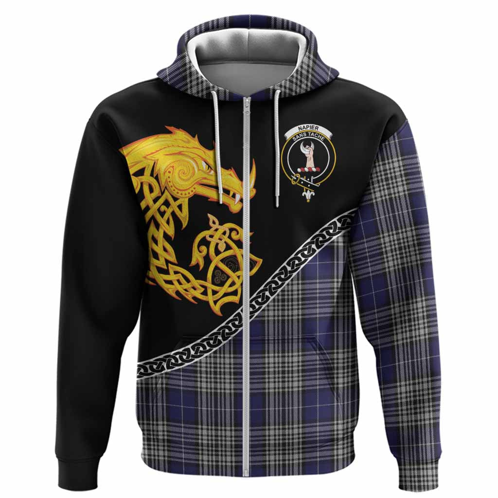 Napier Tartan Crest Hoodie Legendary Dragon Knot Half Style