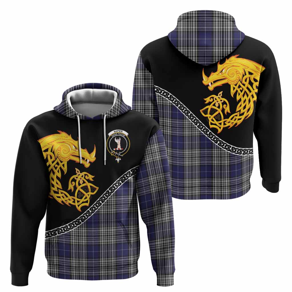 Napier Tartan Crest Hoodie Legendary Dragon Knot Half Style
