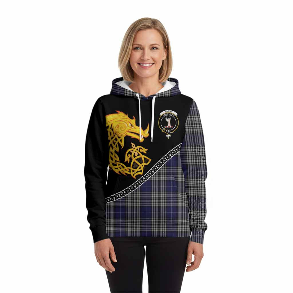 Napier Tartan Crest Hoodie Legendary Dragon Knot Half Style